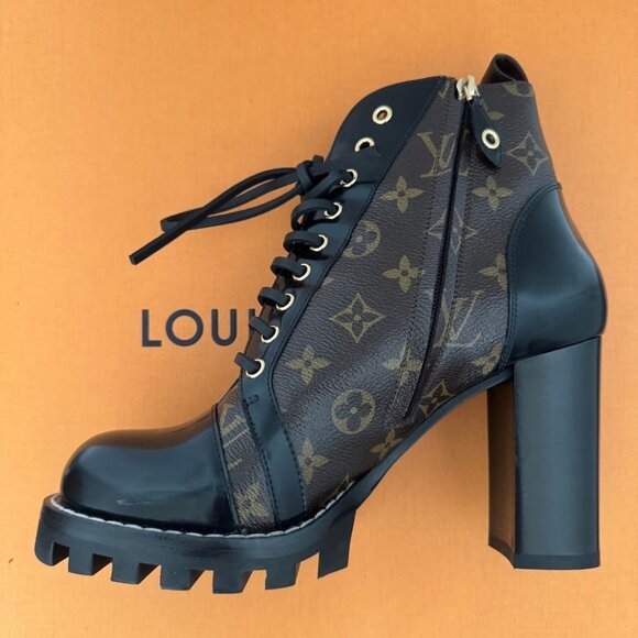 Louis Vuitton Star Trail Black Brown Monogram Leather Ankle Boot EU 41 - Picture 7 of 15